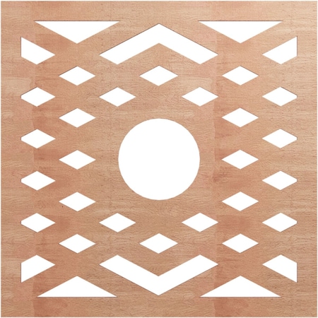 Ekena Millwork Chevron Wood Fretwork Pierced Ceiling Medallion, Cherry, 26"OD x 6 3/4"ID x 1/4"T CMWP26X26X0250CHCH